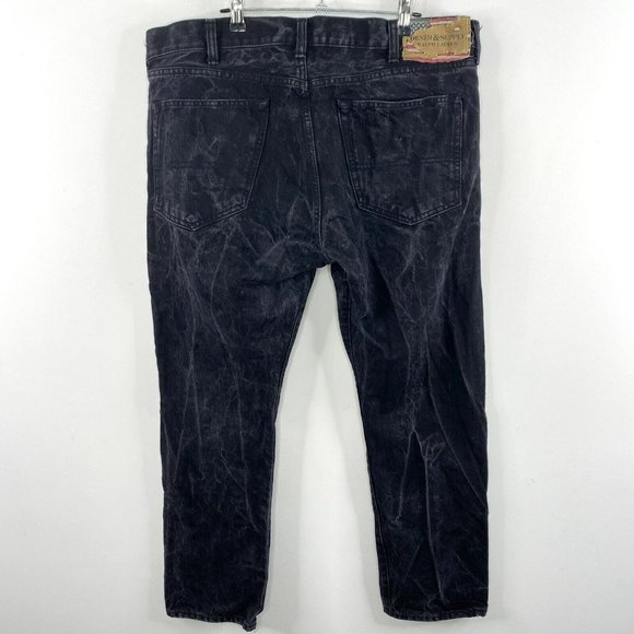 Denim & Supply Ralph Lauren Jeans Mens Size 38x30 Slim Straight Black Stonewash